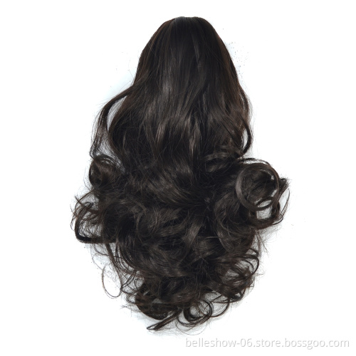 Hot sell drawstring ponytail hair extensions synthetic hair short kinky curly ponytail synthetic ponytail